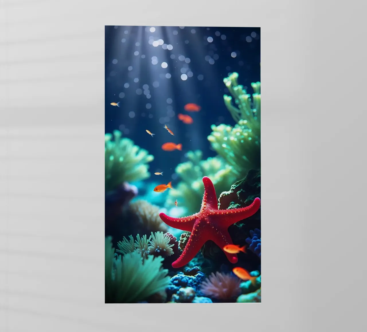 ✨🪸 Glow Rest ✦ Red Starfish Beneath the Surface 🌙 (2) backlit film by LUMAQUA STUDIO