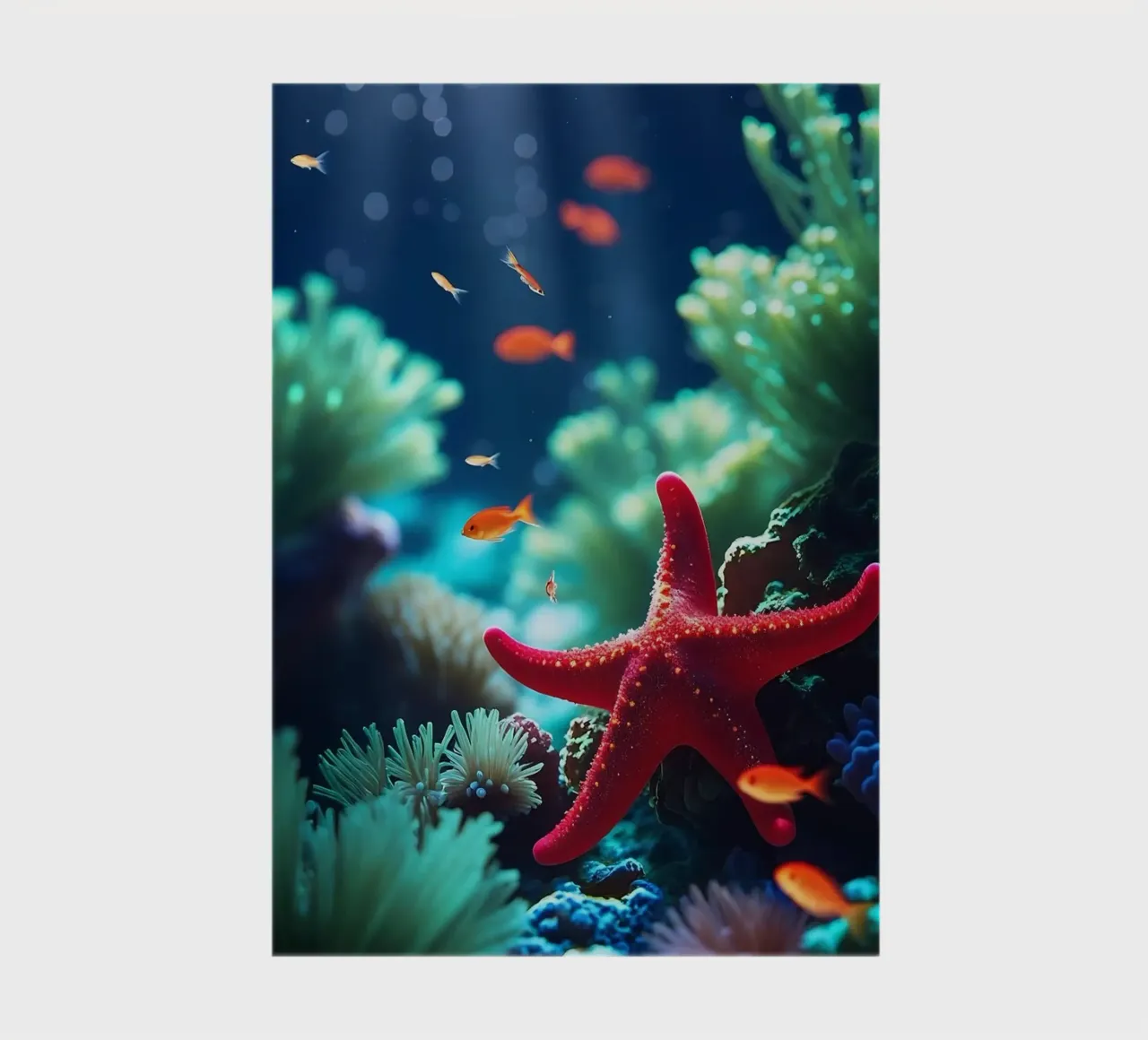 Glow Rest ✦ Red Starfish Beneath the Surface (2) notebook by LUMAQUA ✦ STUDIO