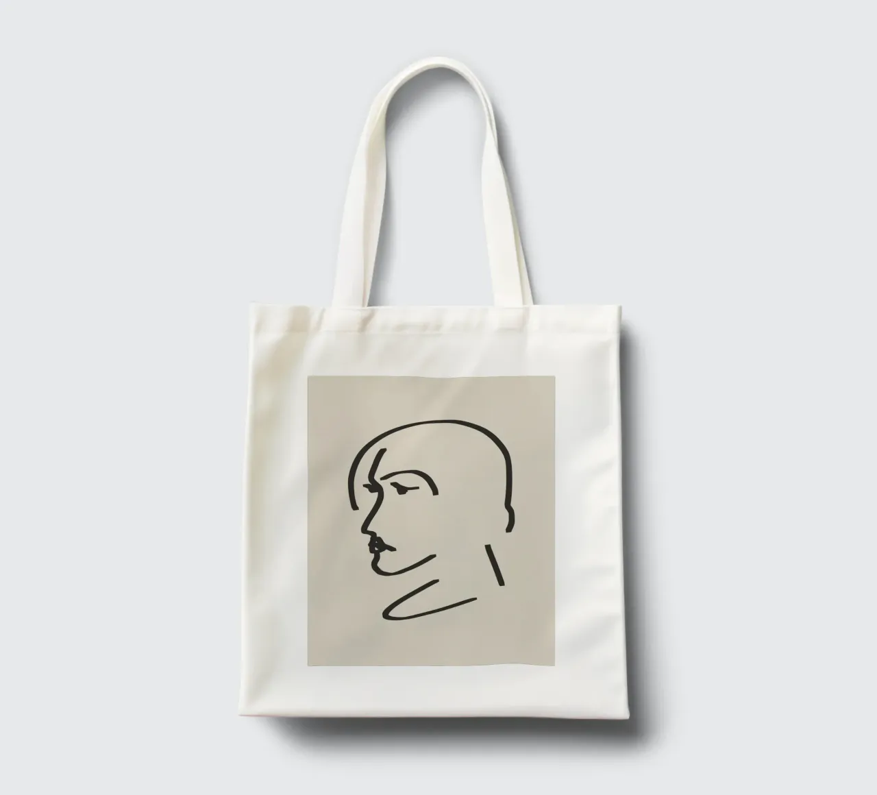 Ritratto candido in line art 3 borsa in juta da Little Dean