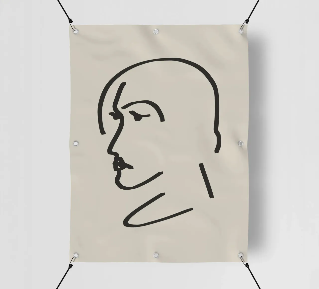 Ritratto candido in line art 3 telo in pvc da Little Dean