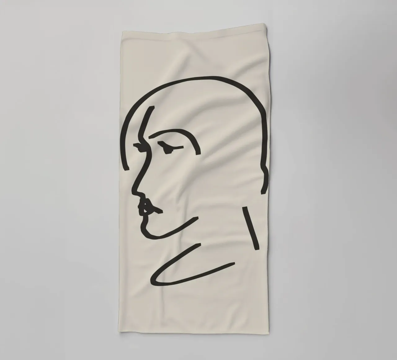 Lijnkunst openhartig portret 3 badhanddoek van Little Dean