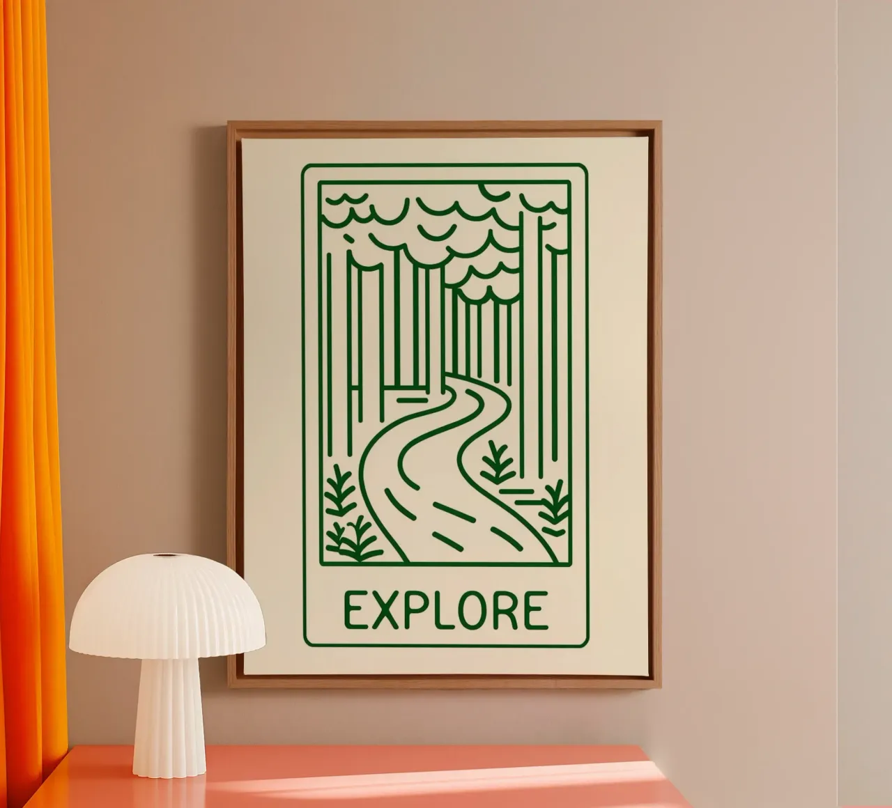 Enchanting Forest Path Adventure canvas with Floater frame by inspirational quote