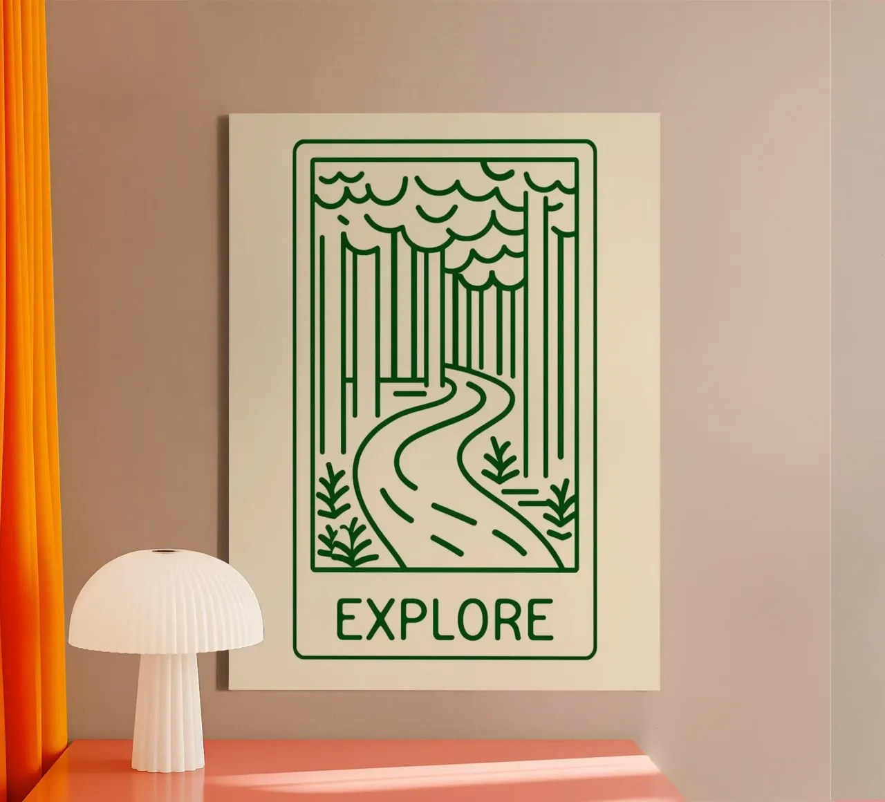 Enchanting Forest Path Adventure canvas with Floater frame by inspirational quote
