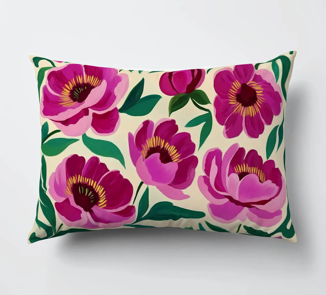 Pink Flowers decorative cushion by IamHomeStudio