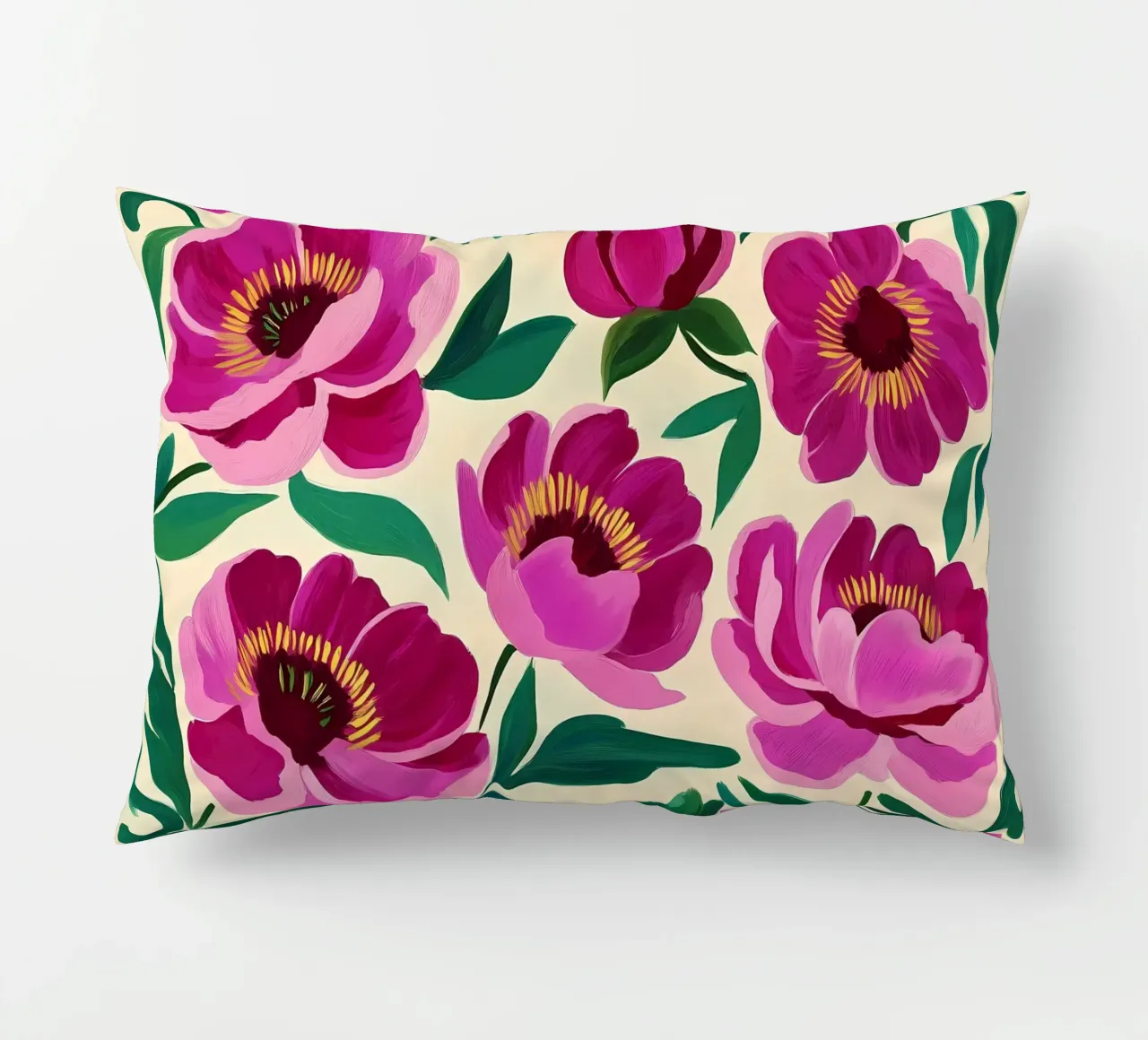 Pink Flowers decorative cushion by IamHomeStudio