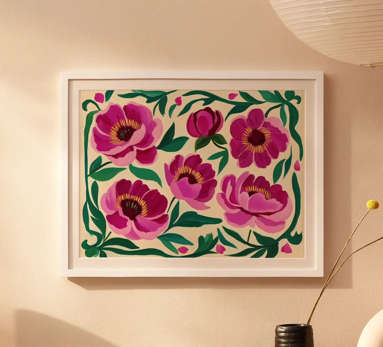 Pink Flowers hahnemühle by IamHomeStudio