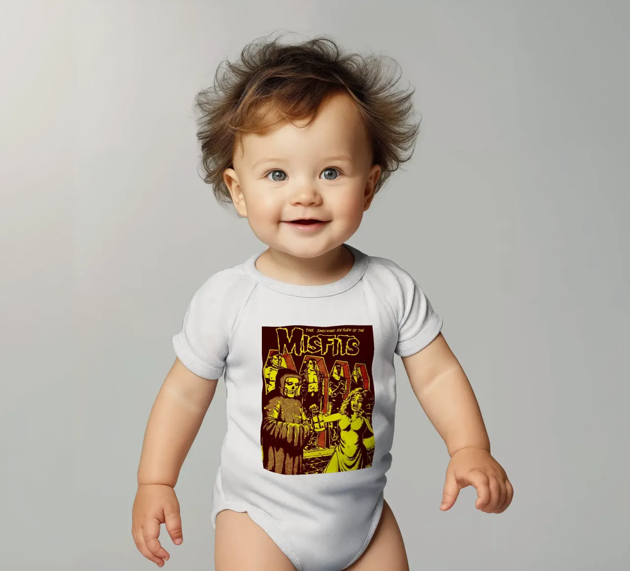 misfits band art short-sleeve baby romper by vanhesling