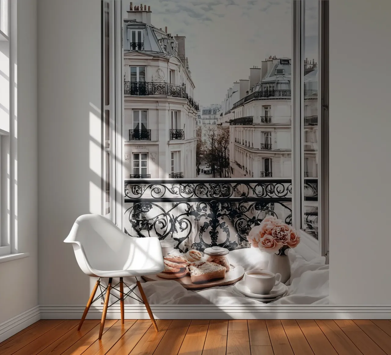Paris View Balcony photo wallpaper by IamHomeStudio