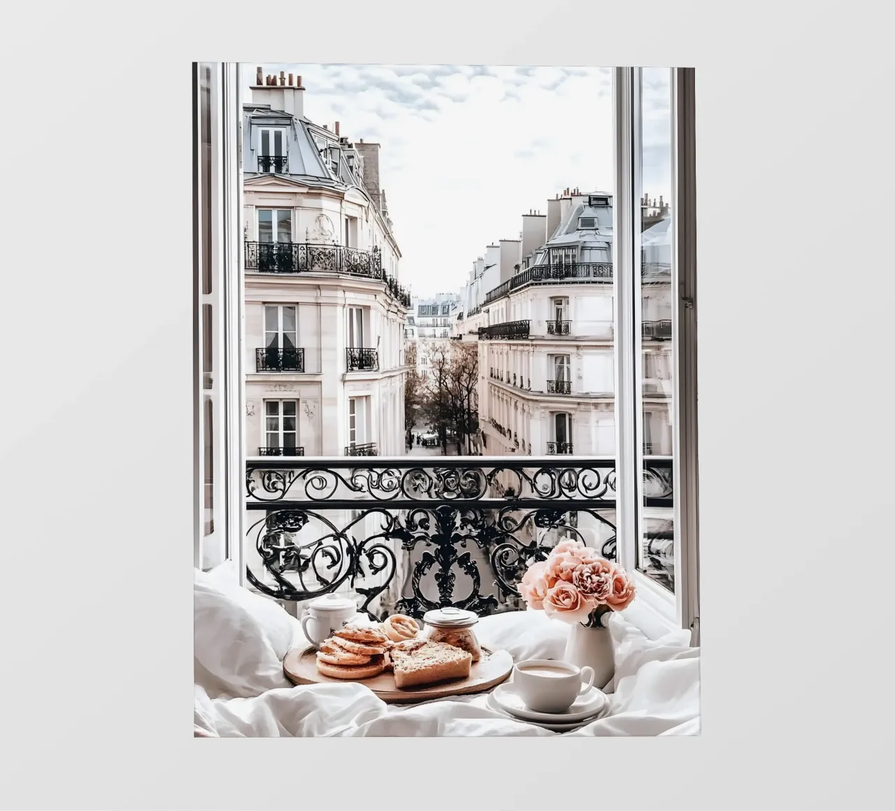Balcone con vista su Parigi telo in pvc da IamHomeStudio