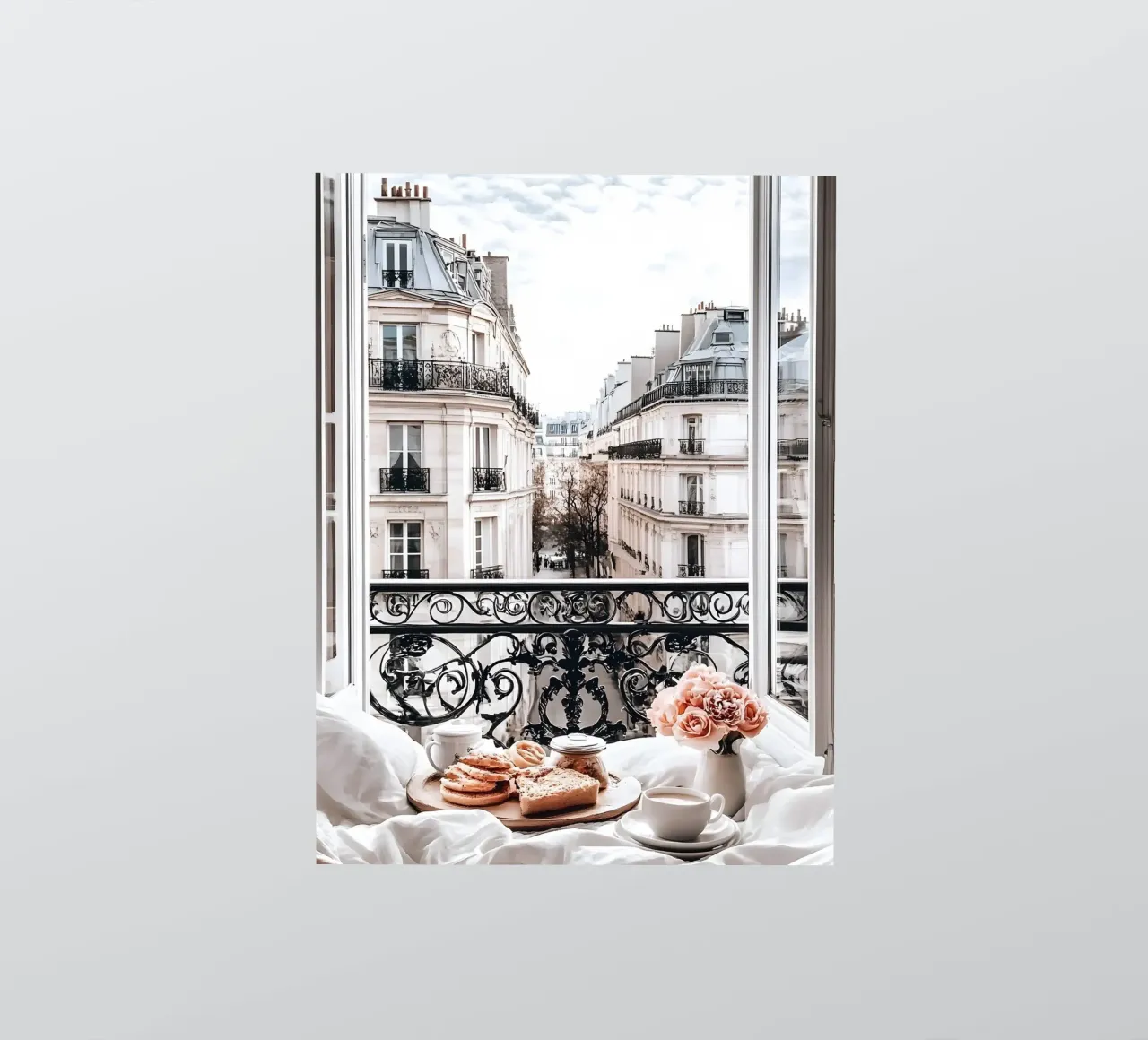 Balcon avec vue sur Paris autocollant de IamHomeStudio