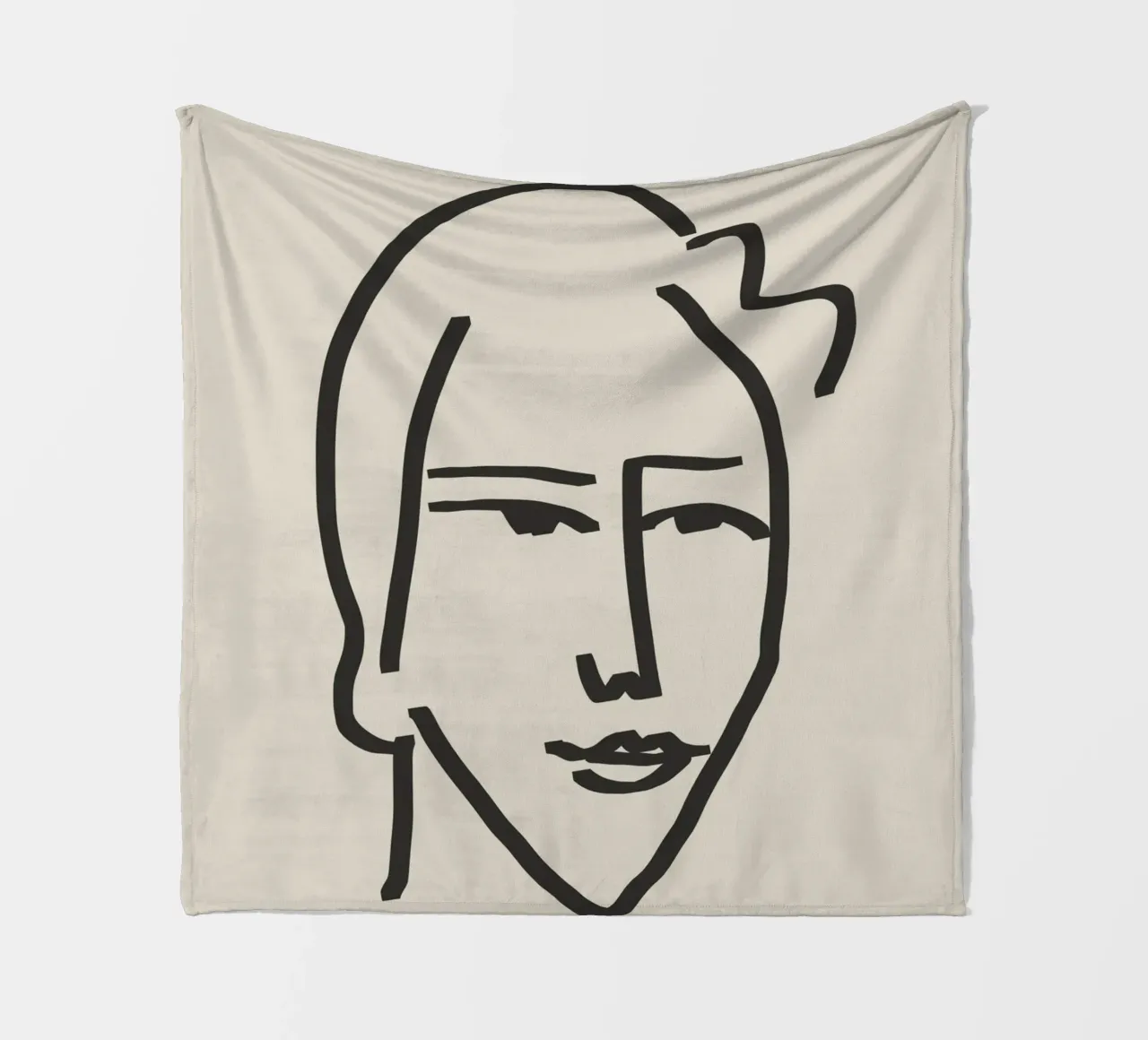 Ritratto candido in line art 5 coperta in pile da Little Dean