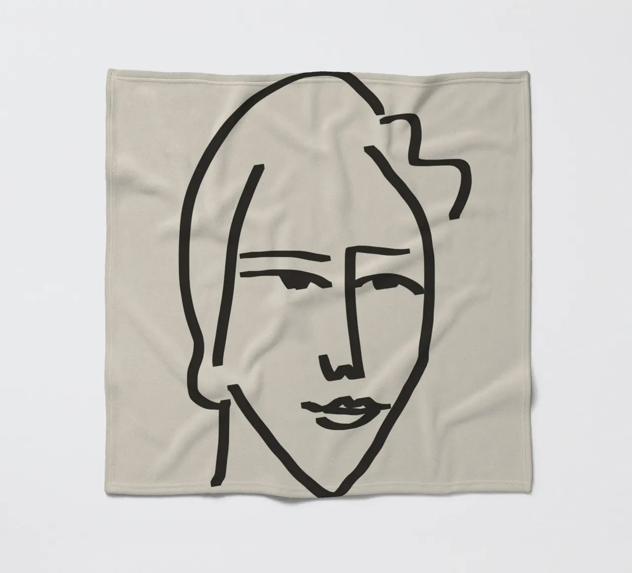 Ritratto candido in line art 5 coperta in pile da Little Dean