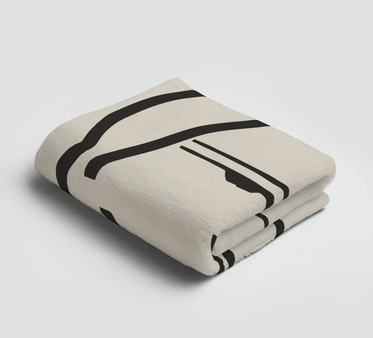 Line art candid portrait 5 towel by Little Dean