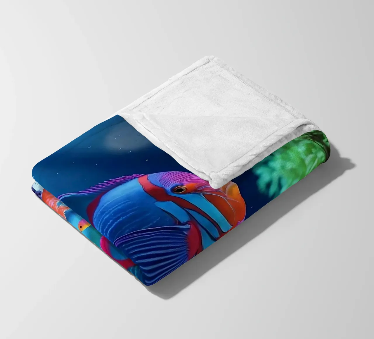 ✨🐠 Prism Drift ✦ Imaginary Fish in a Neon Bloom 🌙 fleece blanket by LUMAQUA STUDIO