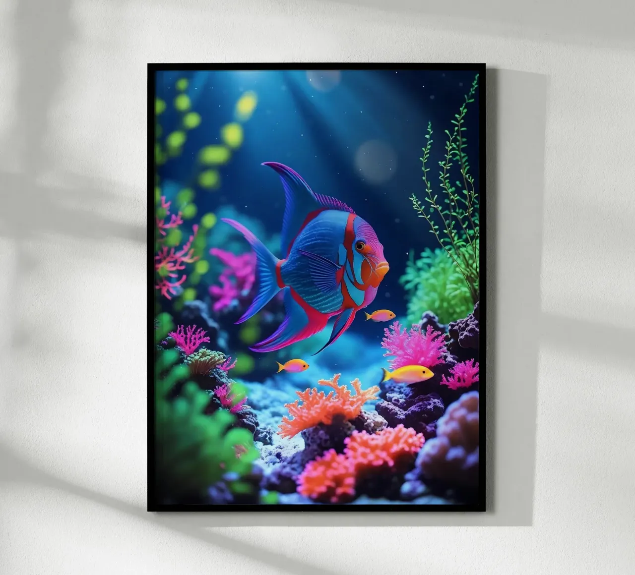 ✨🐠 Prisma Drift ✦ Imaginary Fish in a Neon Bloom 🌙 Hahnemühle von LUMAQUA STUDIO