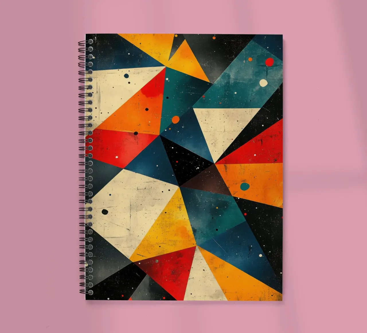 Retro geometry with starry sky spiral notebook by Niklas