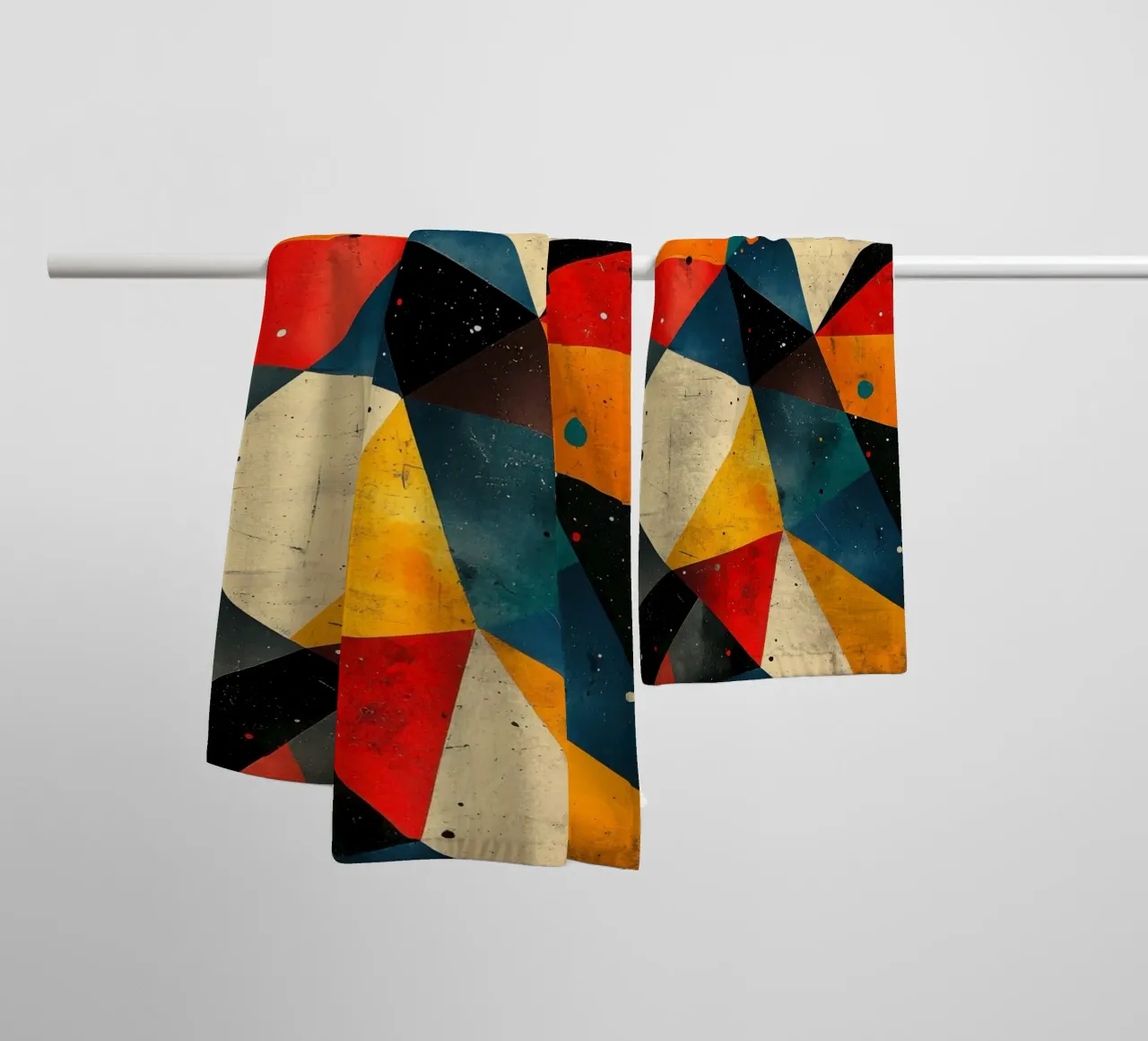 Retro geometry with starry sky towel by Niklas