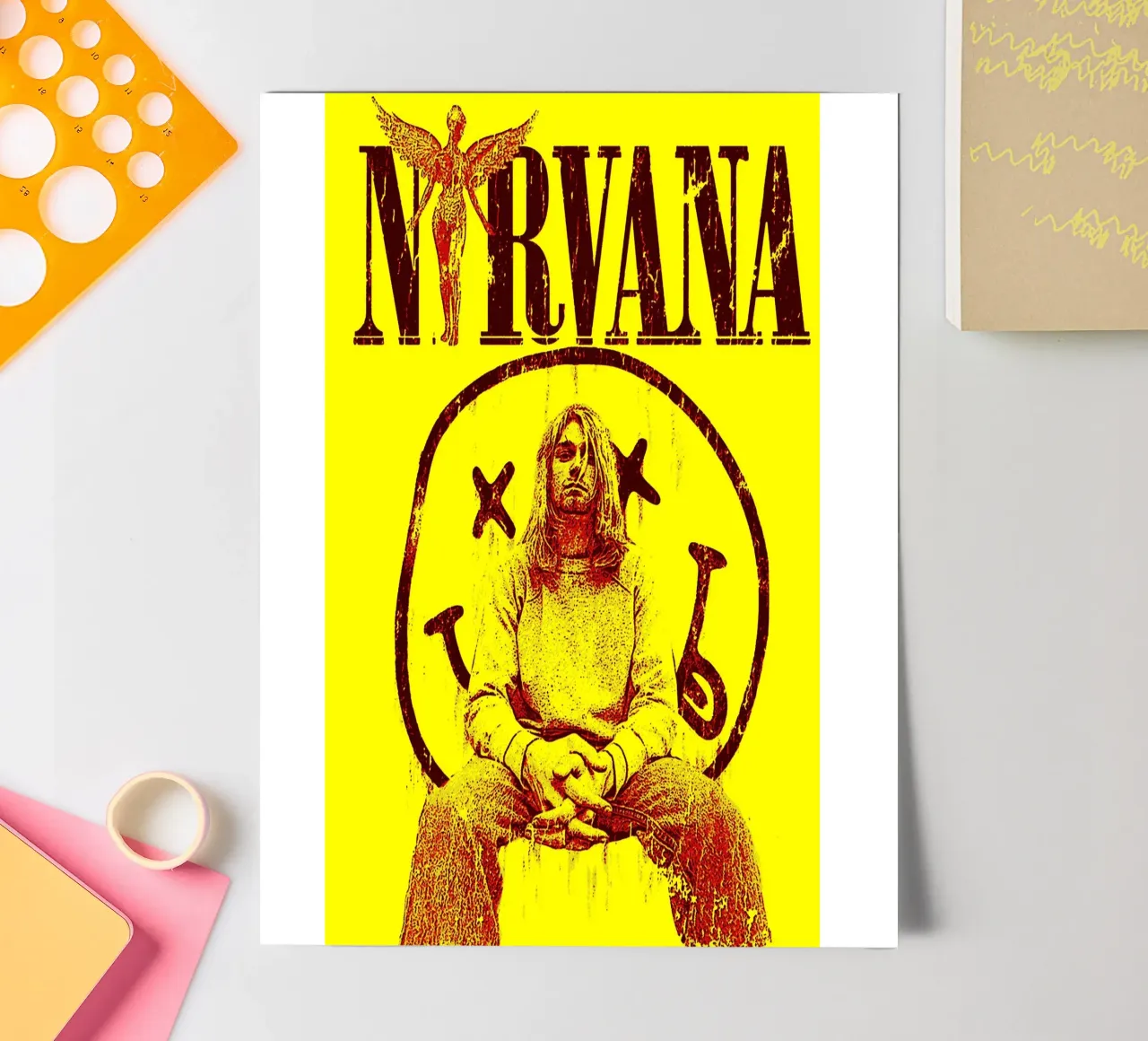 nirvana band art planche autocollant de vanhesling