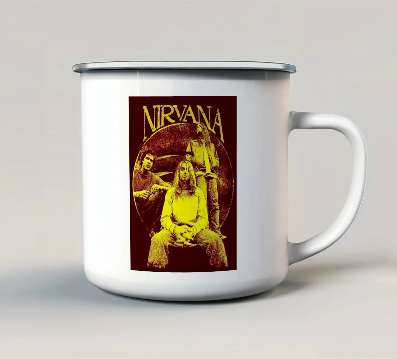 nirvana band art tazza in smalto da vanhesling