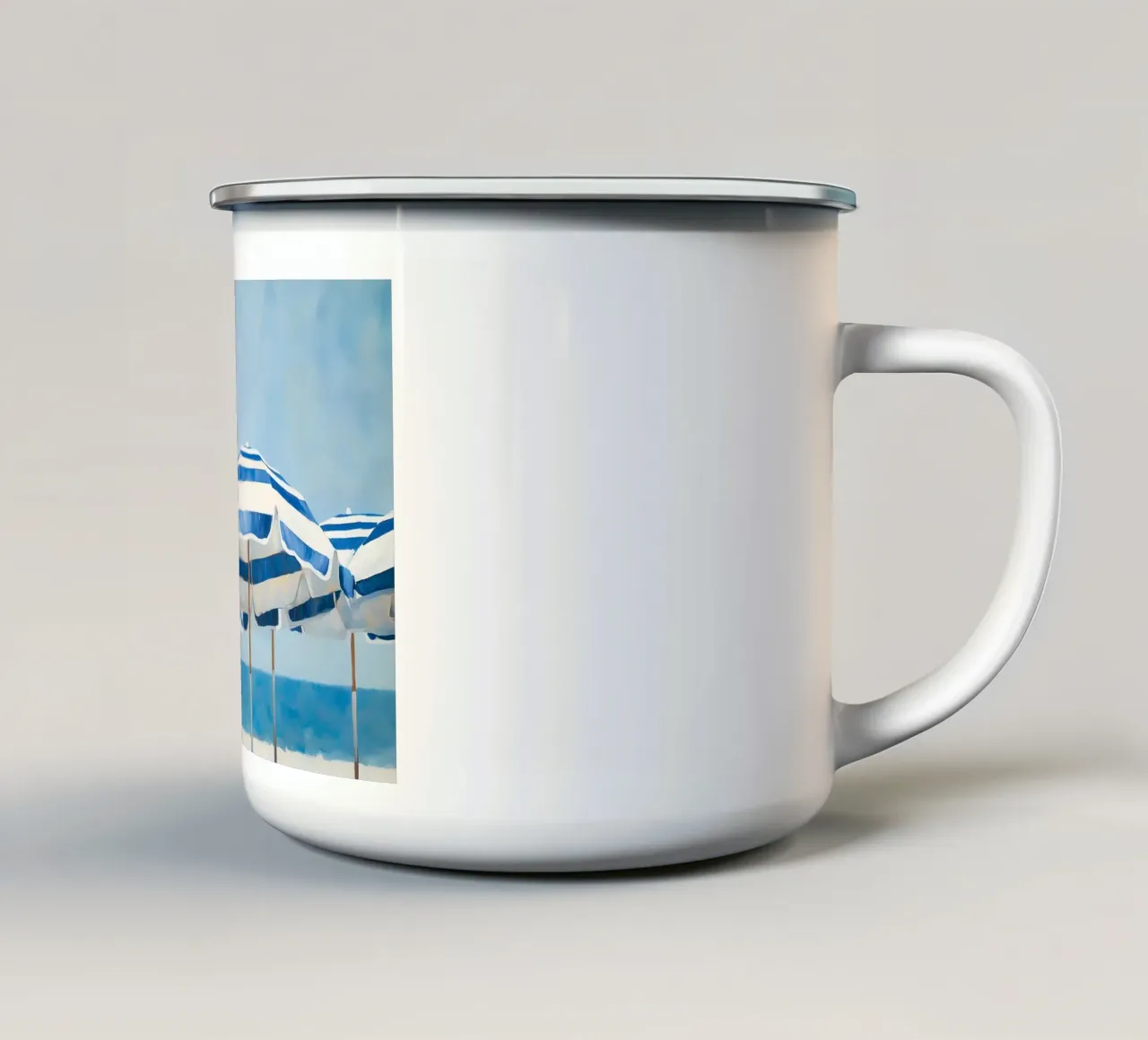 Ombrelloni blu tazza in smalto da IamHomeStudio