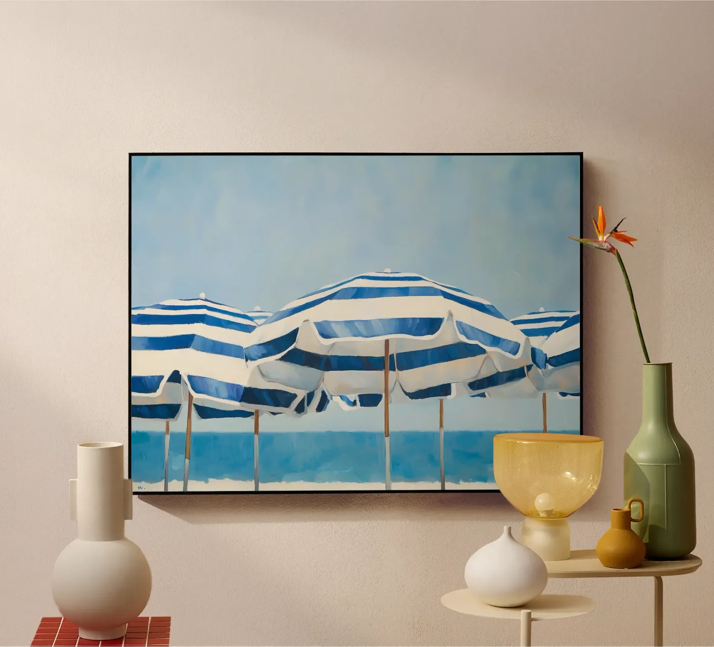 Parapluies de plage bleus plexiglas de IamHomeStudio