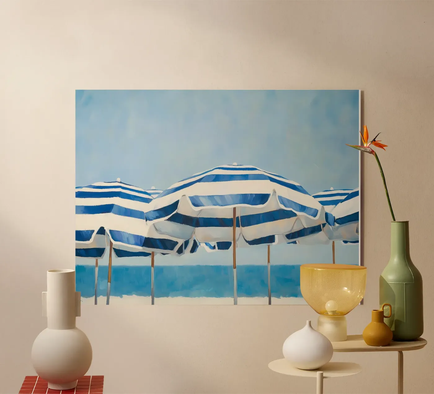 Parapluies de plage bleus plexiglas de IamHomeStudio