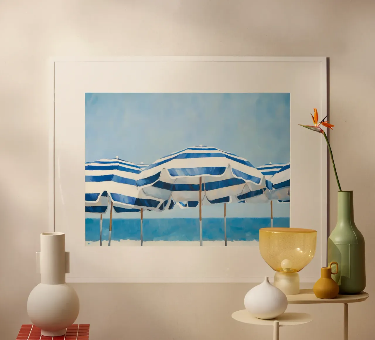 Ombrelloni blu poster da IamHomeStudio