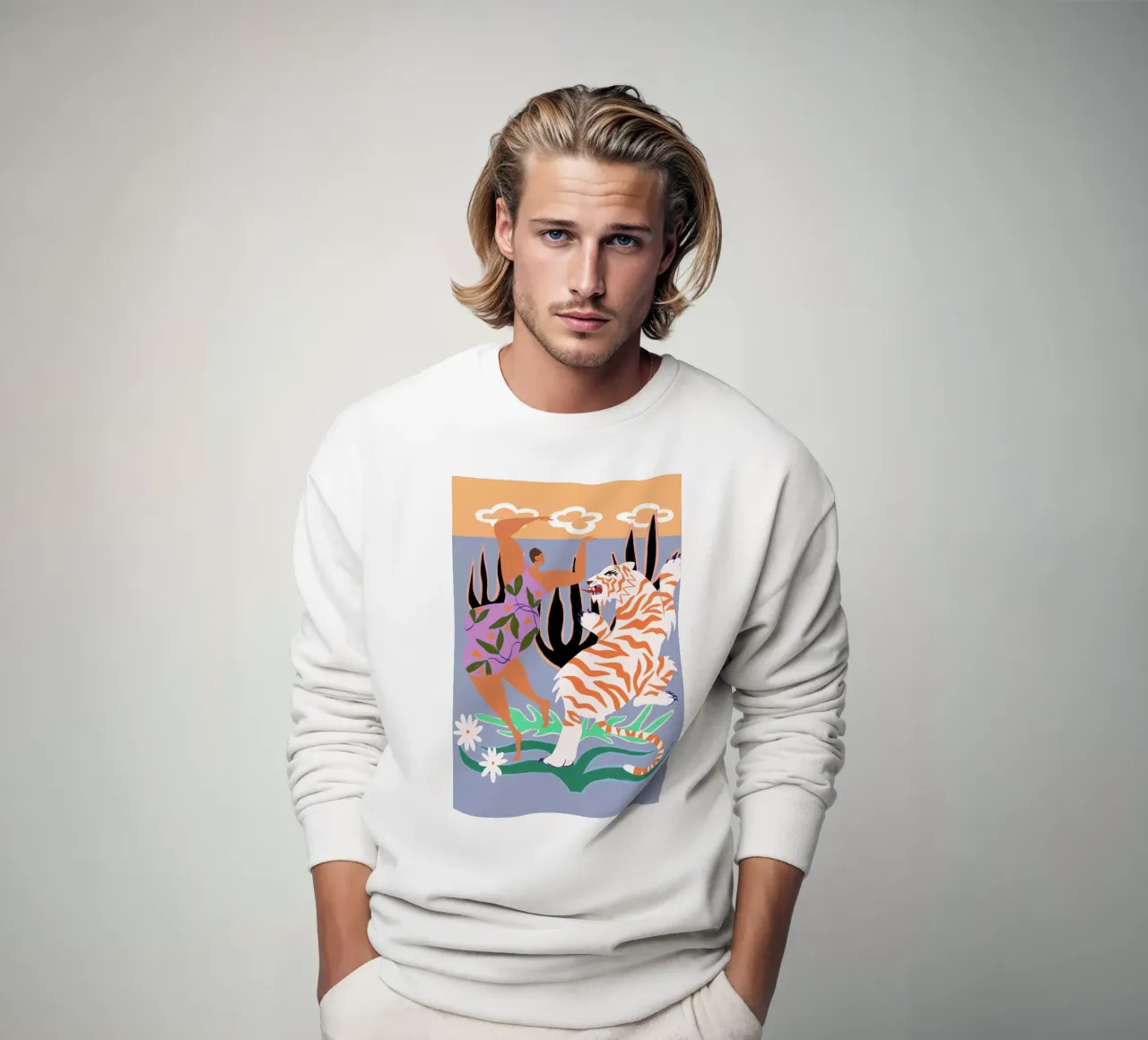 Hello Tiger felpa da Arty Guava