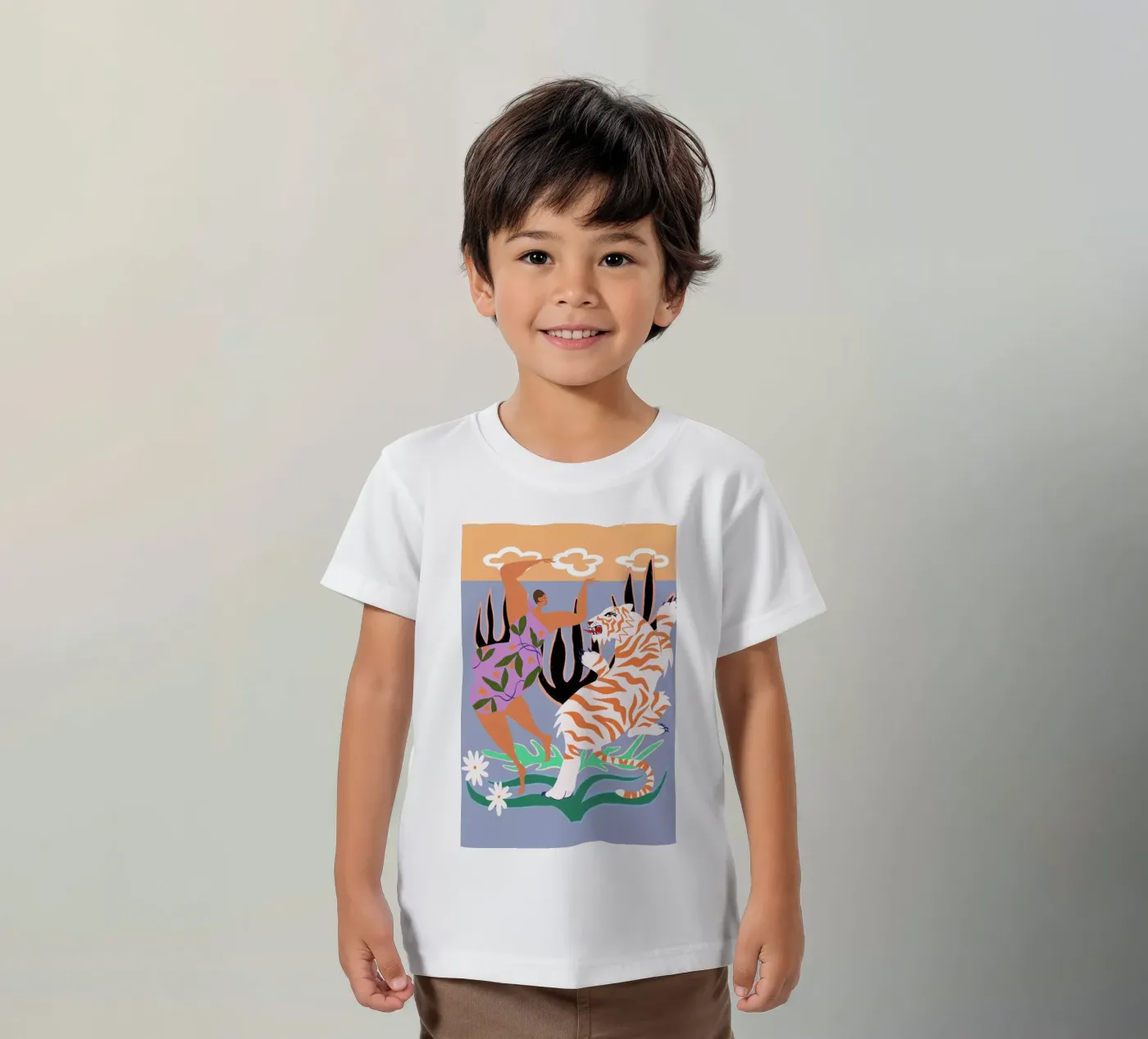 Hello Tiger t-shirt bambini da Arty Guava