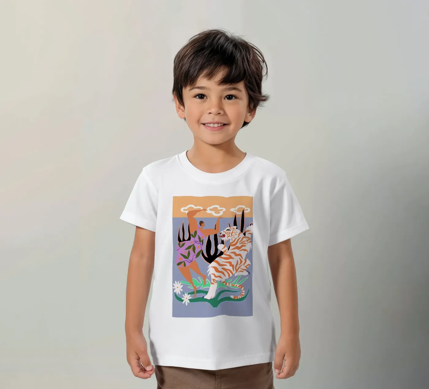 Hello Tiger kinder t-shirt van Arty Guava