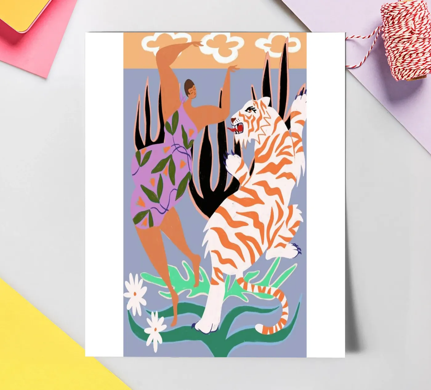 Hello Tiger sticker sheet by Arty Guava