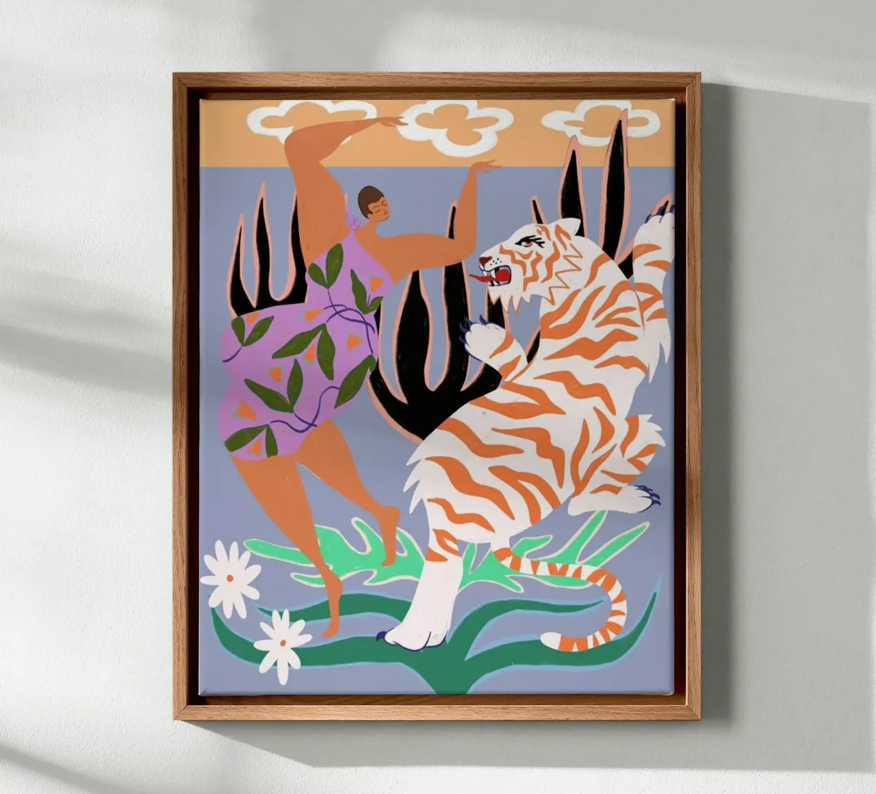 Hello Tiger tela con Cornice a cassetta da Arty Guava