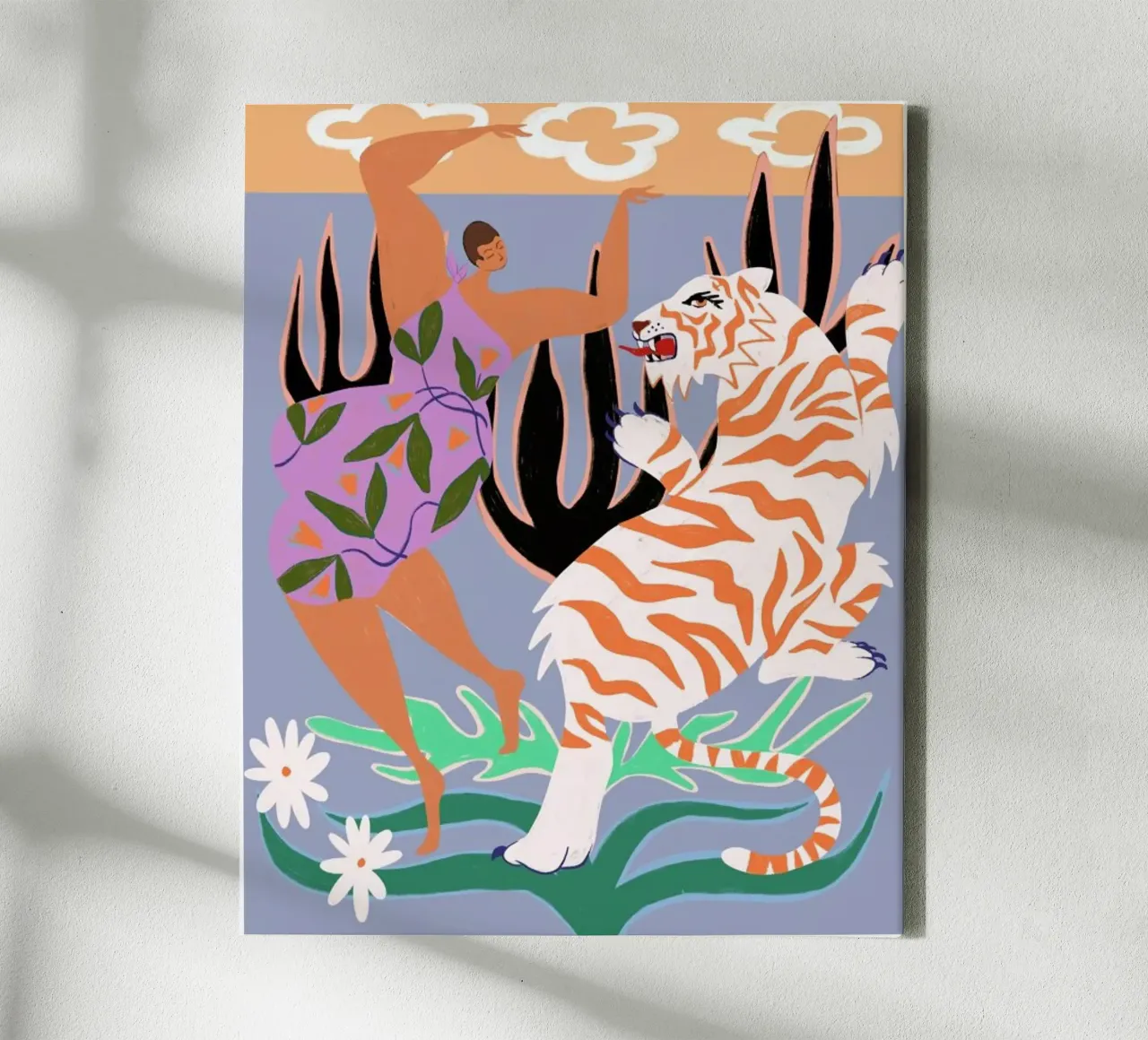 Hello Tiger tela con Cornice a cassetta da Arty Guava