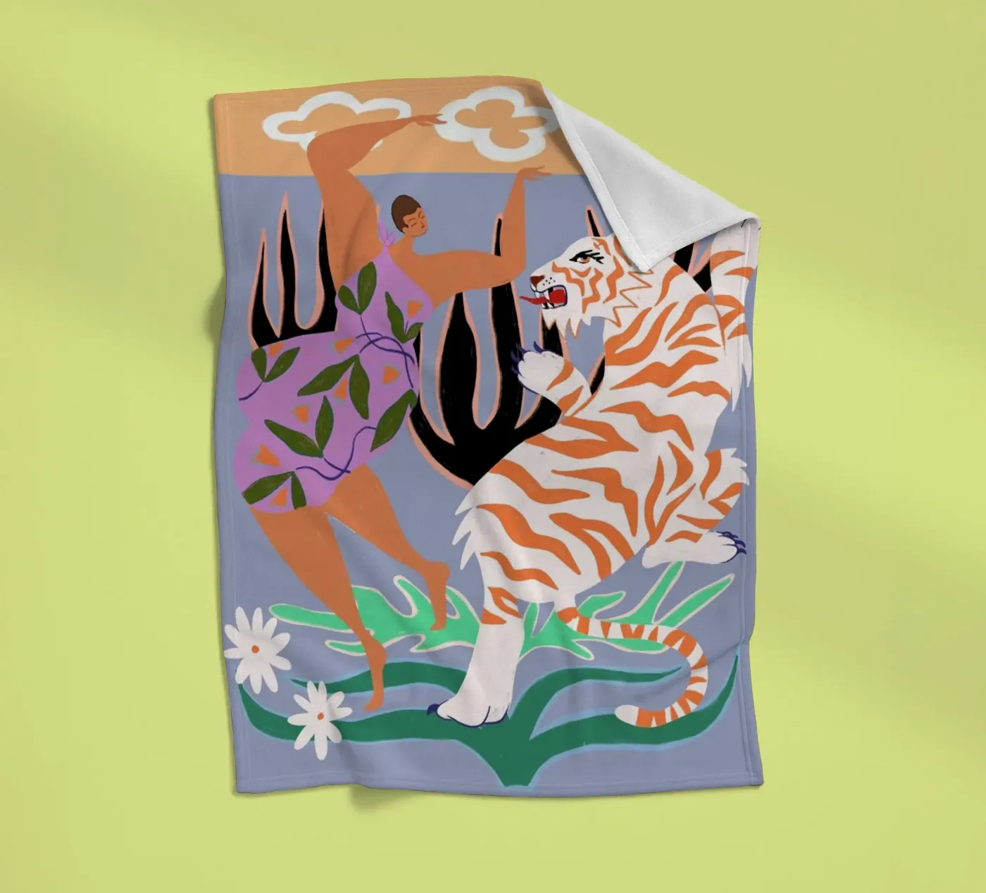 Hello Tiger Fleecedecke von Arty Guava