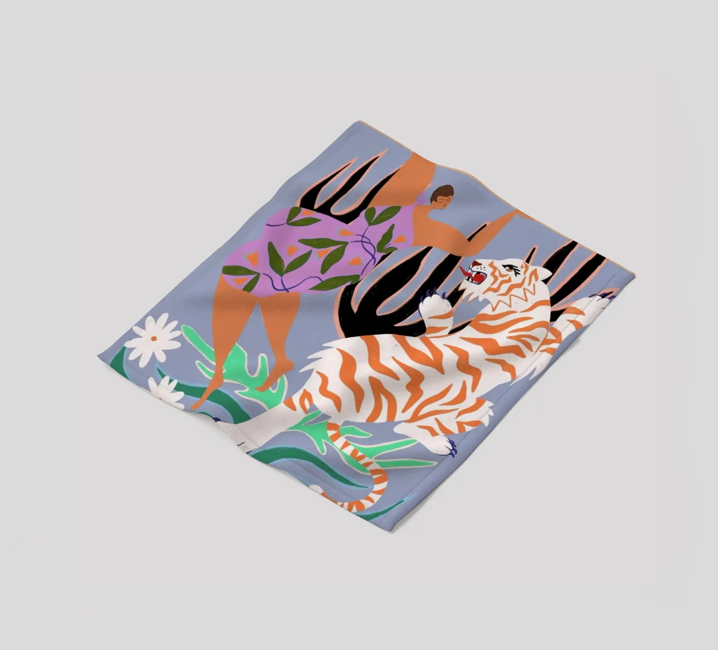 Hello Tiger Fleecedecke von Arty Guava
