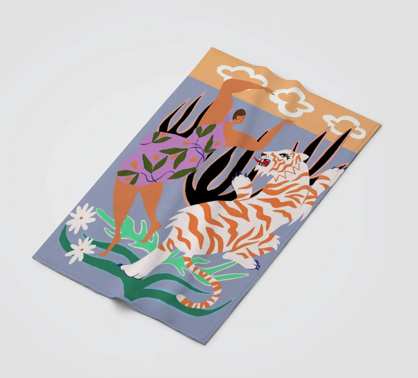 Hello Tiger Fleecedecke von Arty Guava