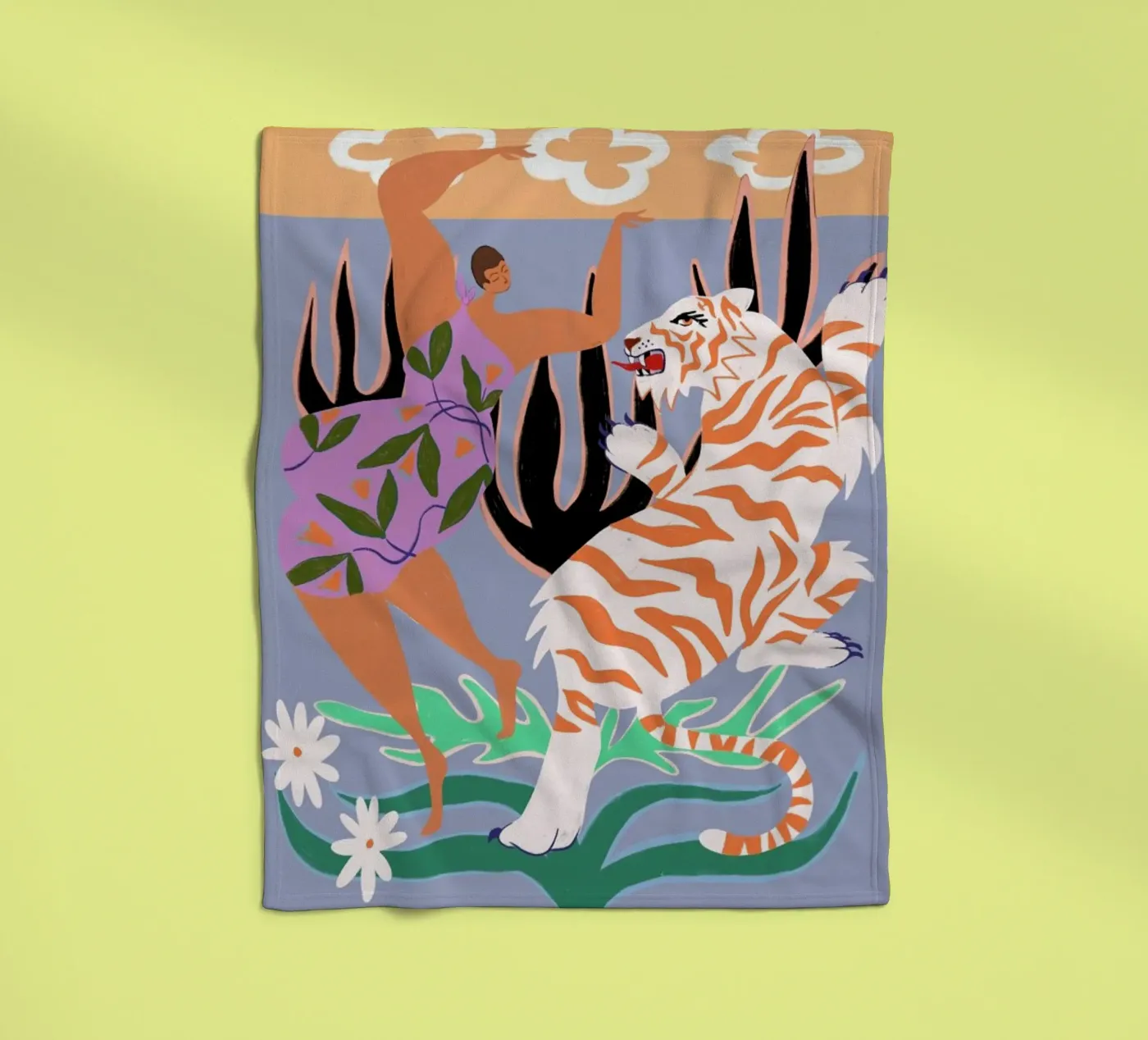 Hello Tiger Fleecedecke von Arty Guava
