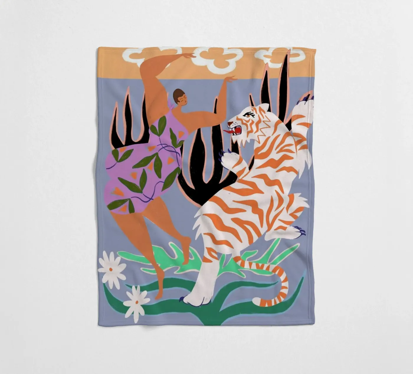 Hello Tiger Fleecedecke von Arty Guava