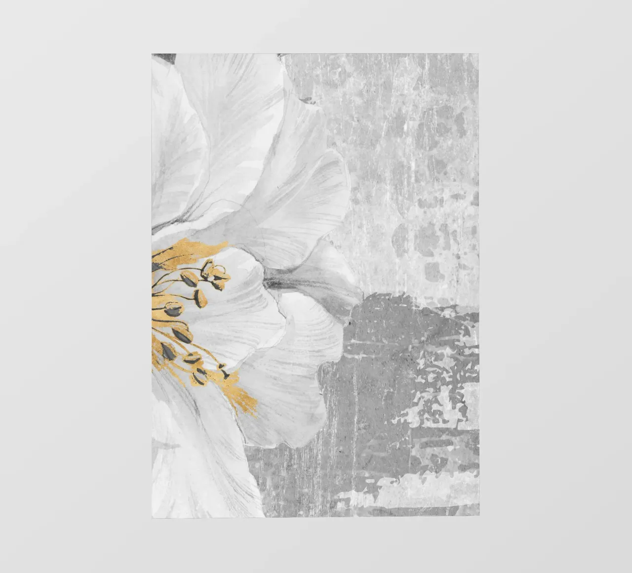 gray abstract art with flower pellicola backlit da vintageshop