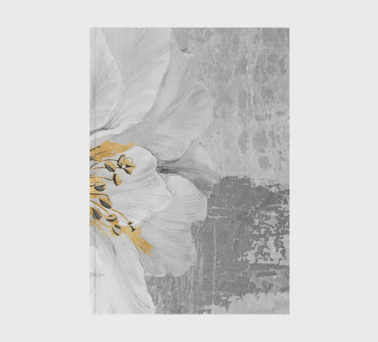 gray abstract art with flower notebook by vintageshop