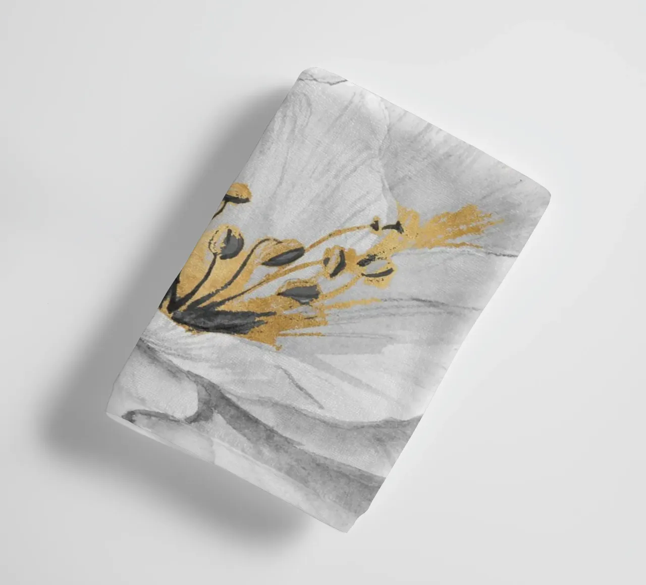 gray abstract art with white flower asciugamano da bagno da vintageshop