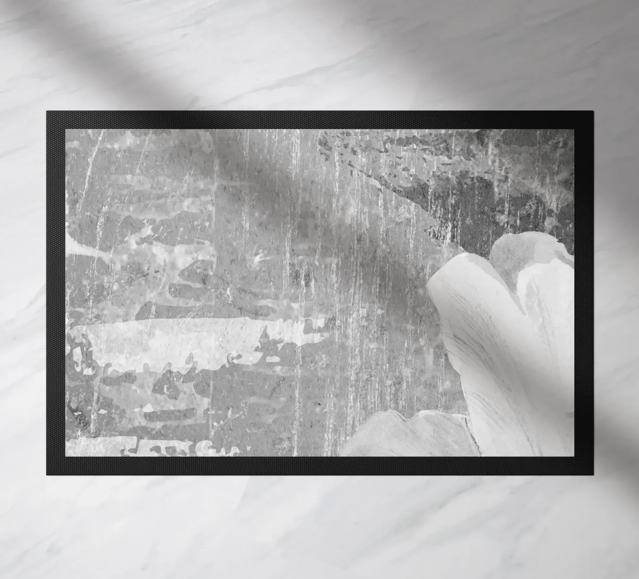 gray abstract art with white flower x zerbino da vintageshop