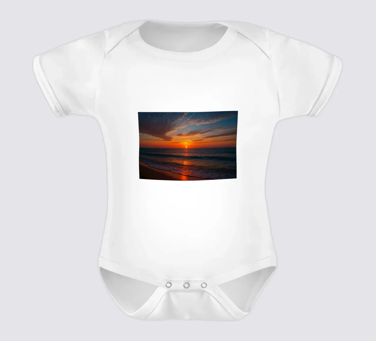 Tramonto in spiaggia body neonato maniche corte da RealLifeMoments