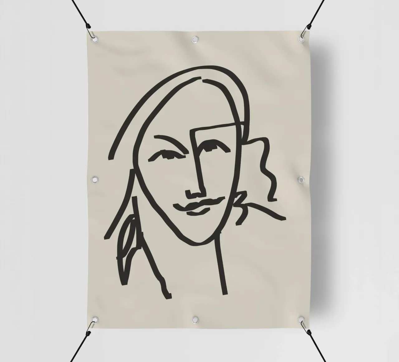 Ritratto candido in line art 4 telo in pvc da Little Dean