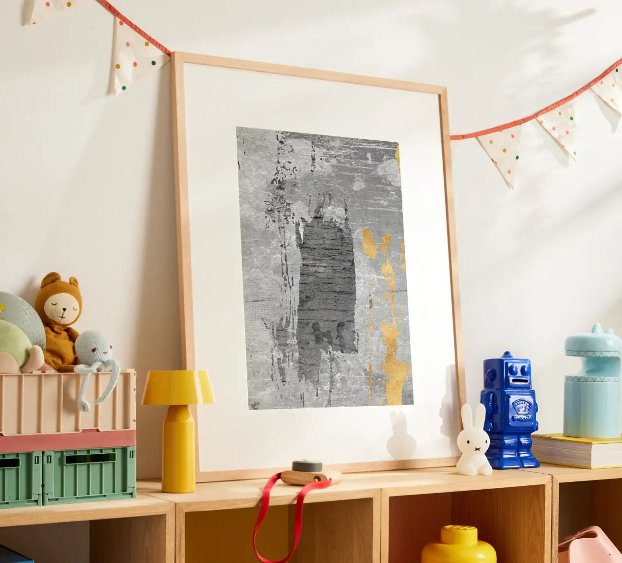 gray and gold abstract art carta hahnemühle da vintageshop