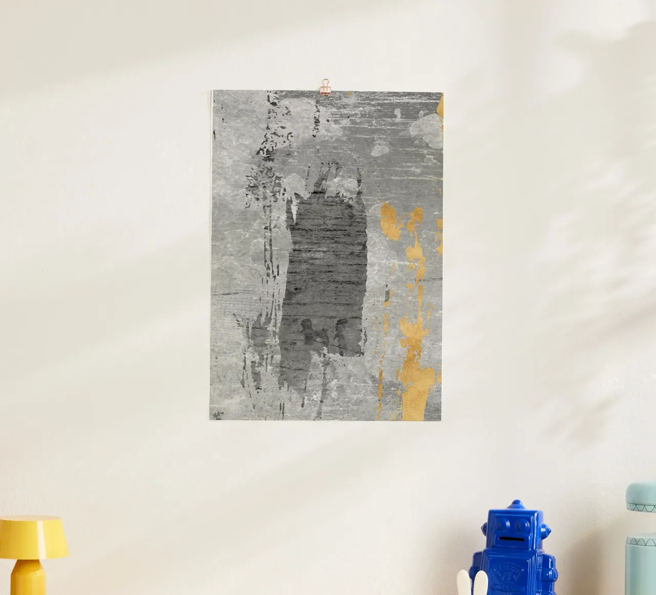 gray and gold abstract art carta hahnemühle da vintageshop