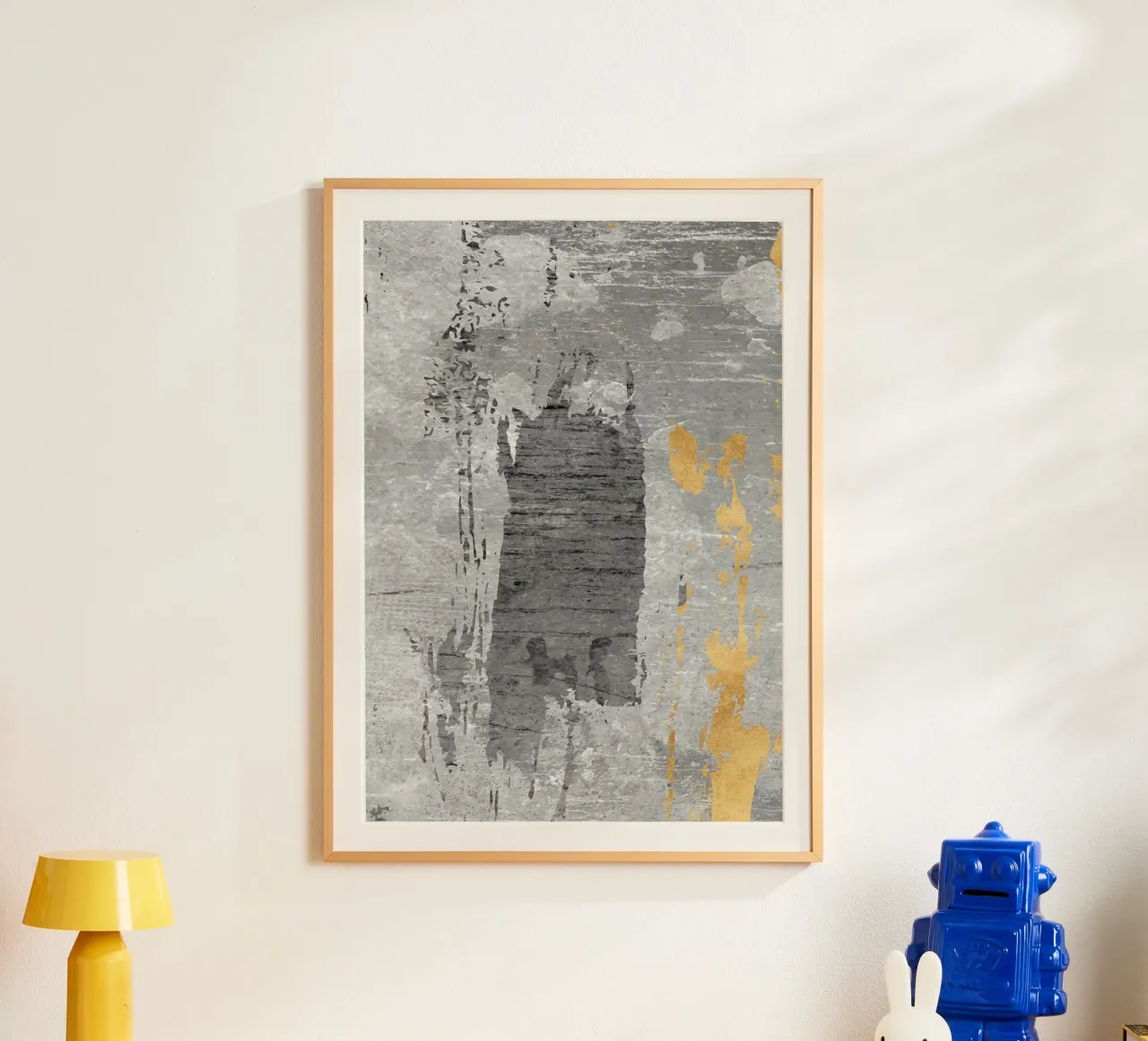 gray and gold abstract art carta hahnemühle da vintageshop