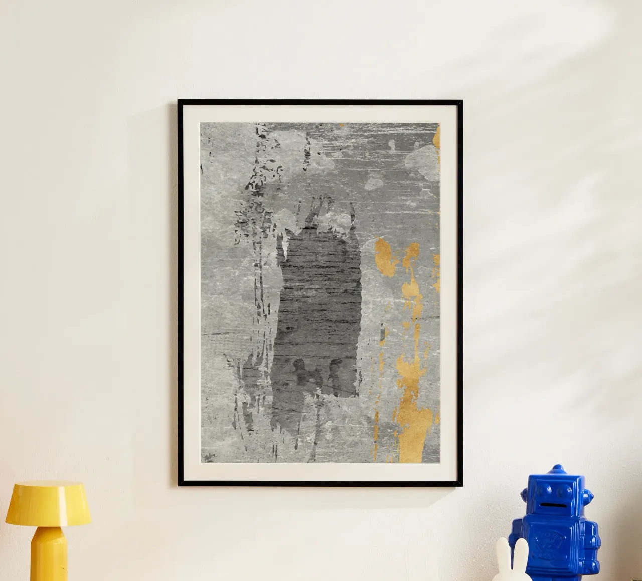 gray and gold abstract art carta hahnemühle da vintageshop