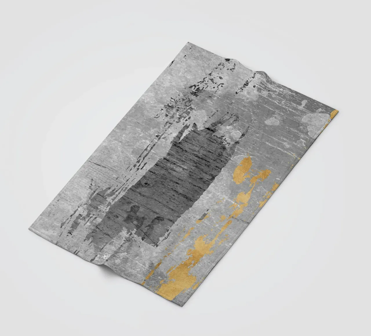 gray and gold abstract art coperta in pile da vintageshop