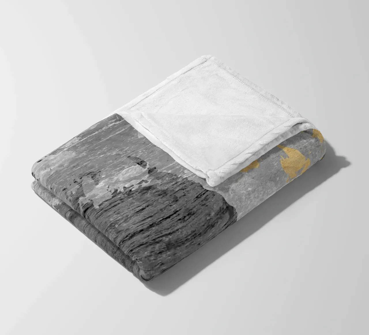 gray and gold abstract art coperta in pile da vintageshop
